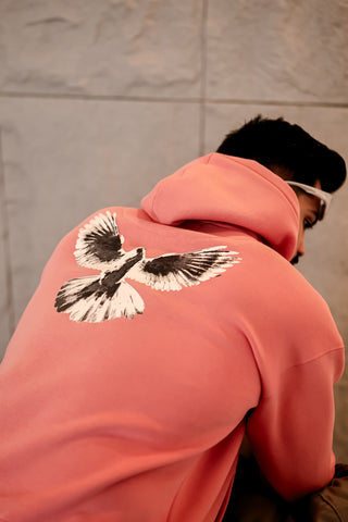 Peach - Eagle Oversize Unisex Hoodie