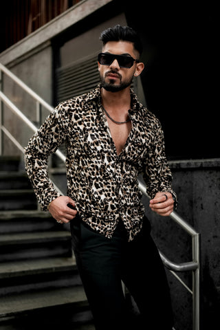 Leopard Printed Velvet Shirt