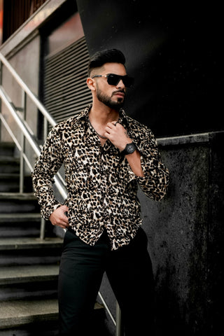 Leopard Printed Velvet Shirt