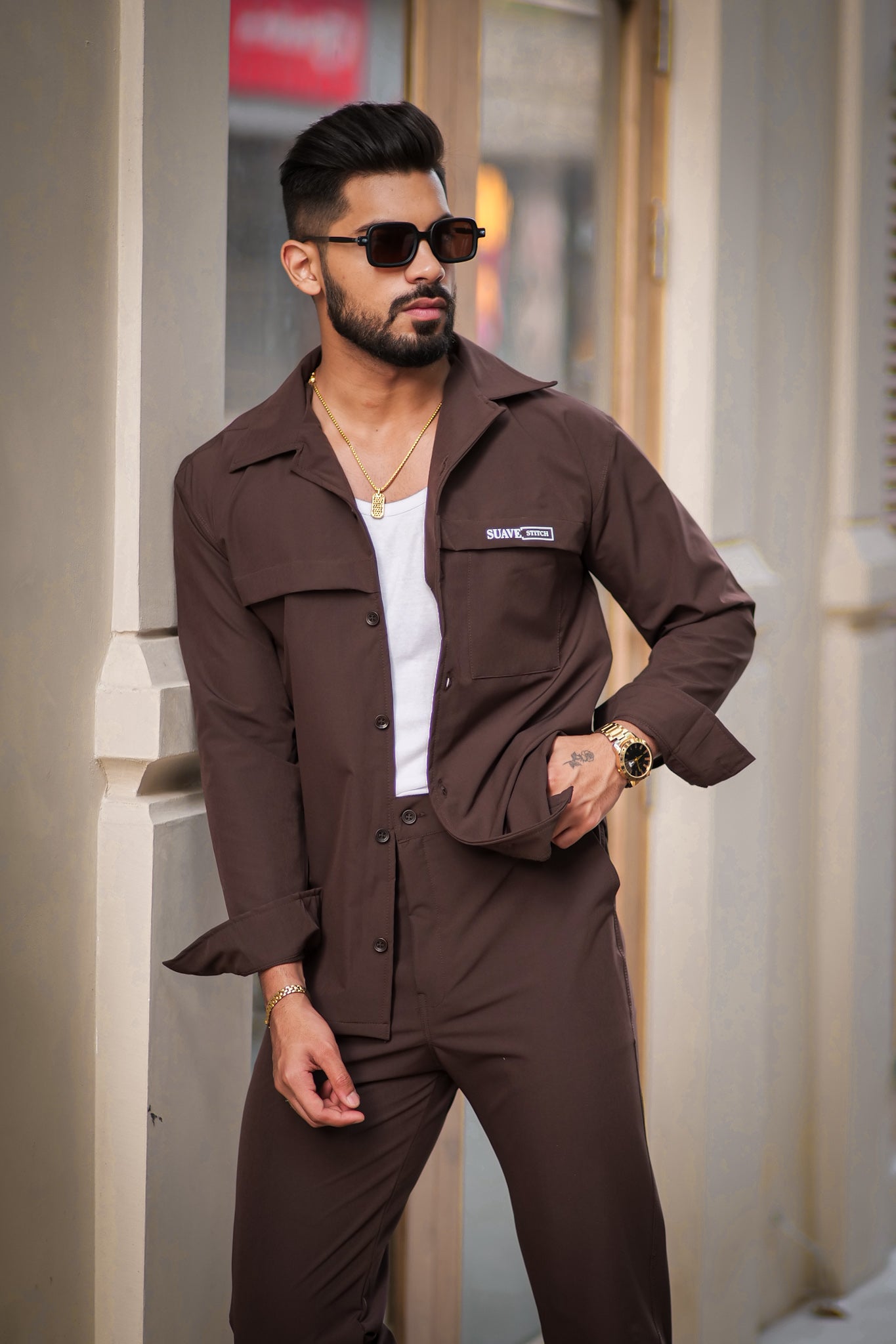 Solid Coffee Brown Co-Ord Set